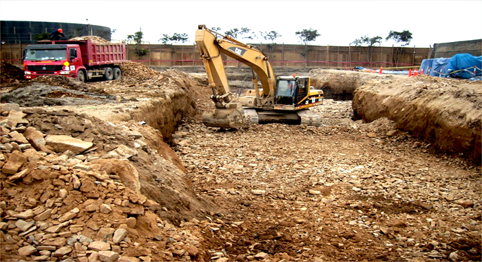 Photo of subdrain works in process