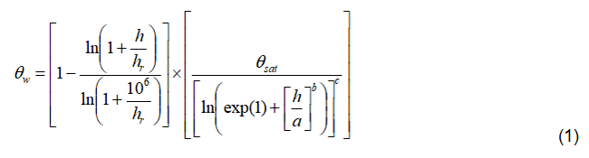 Equation 1 of Unsaturated Analysis in Granular Layers Paper