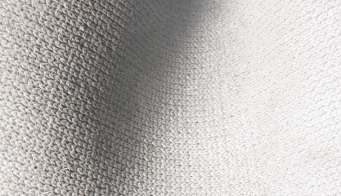 Close up of fabric on a Concrete Canvas product