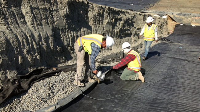 Photo: Silver and Gold Mining Geosynthetics Installation by ILT