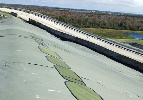 Image of exposed geomembrane performance