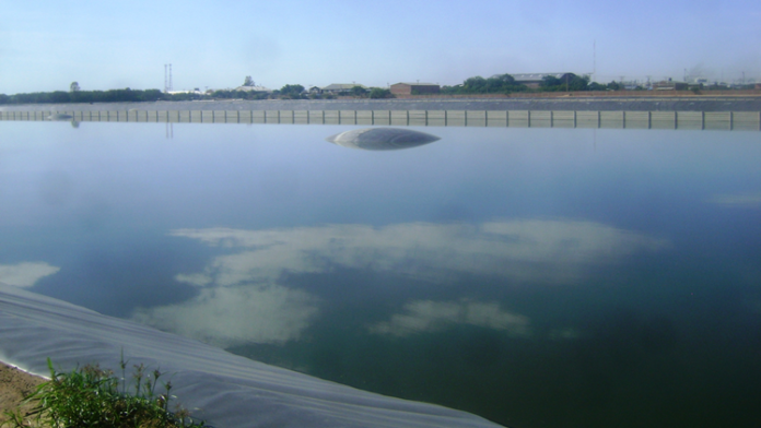 Photo of whales (bubbles) in a geomembrane liner