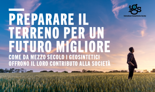 Cover to the International Geosynthetics Society's sustainability eBook in Italian