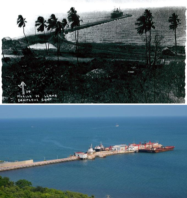 Castillo Breton Dock images, 1950 and 2012