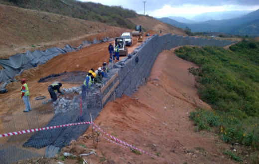 Photo of 270m-Long Reinforced Soil Structure construction in South Africa by Maccaferri